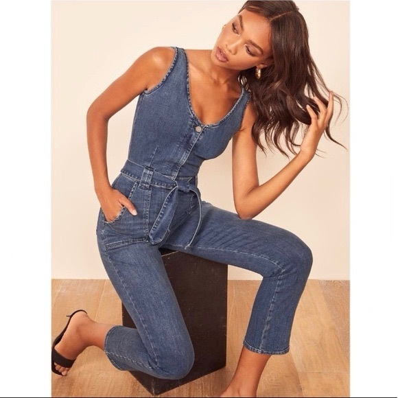 Reformation Jeans Minka Cropped Jumpsuit